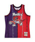 Men's Tracy McGrady Purple, Red Toronto Raptors Hardwood Classics 1998-99 Split Swingman Jersey