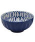 6.5" Cobalt Cafe Fluted Stoneware Ramen Noodle Bowls, Set of 2