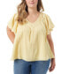 Trendy Plus Size Serenity Cotton Flutter-Sleeve V-Neck Top