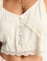 Miss Selfridge lace insert cami top in cream