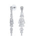 Cubic Zirconia CZ Linear Statement Asian Estate Art Deco Style Column Chandelier Earrings For Women Prom