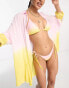 Candypants ombre oversized beach shirt in pink and yellow