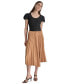 Women's Asymmetric Pleated Pull-On Midi Skirt