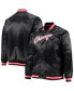 Men's Black Chicago Bulls Big and Tall Hardwood Classics Raglan Satin Full-Snap Jacket