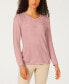 Karen Scott Women's Patchwork Stitch Pullover Sweater Tea Rose L