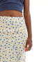 Wednesday's Girl chintzy floral midaxi skirt in yellow