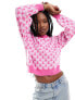 Noisy May heart knitted jumper in pink