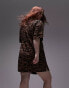 Topshop Curve souvenir shirt dress in animal print