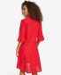 Women's Cotton Eyelet Bell-Sleeve High-Low Dress