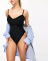 Wolf & Whistle Fuller Bust swimsuit in black