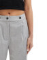 Pimkie tailored adjustable waist straight leg trouser in light grey