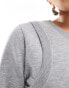 ASOS DESIGN double layer sweat in grey