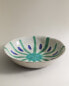 Salad bowl with blue stripes