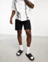 ADPT twill wide fit shorts in black