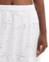 New Look broderie tiered midi skirt in white