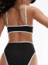 Topshop mix and match contrast trim cami bikini top in monochrome