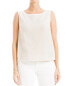 Max Studio Double Weave Crinkle Linen-Blend Shell Top Women's