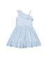 Girls' Linen One Shoulder Flounce Dress with Ruffle Hem, Toddler