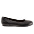 Softwalk Sonoma S1862-013 Womens Black Leather Slip On Ballet Flats Shoes