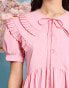 Sister Jane pleat mini dress with collar in pink