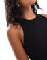 Mango sleeveless peplum hem top in black