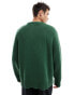 Weekday Cypher jumper with varisty jacquard graphic in dark green