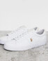 Polo Ralph Lauren sayer canvas trainer with multi polo player in white