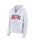 Women's White New York Mets Striped Fundamentals Notch Neck Pullover Hoodie