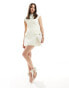 Heiress Beverly Hills exclusive premium structured cap sleeve pocket detail mini dress in cream