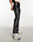 Reclaimed Vintage faux leather flare trouser in black