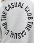 Pieces 'the casual club' slogan sweatshirt co-ord in grey