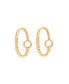 Beaded Oval Hoop Earrings