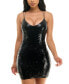 Juniors' Sequined Open-Back Bodycon Dress