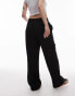 Topshop petite straight leg jogger in black