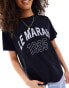 ASOS DESIGN regular fit t-shirt with le marais graphic in black