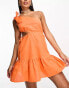 Esmee – Exklusives Mini-Sommerkleid in Orange mit One-Shoulder-Silhouette