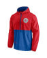 Men's Royal, Red LA Clippers Anorak Block Party Windbreaker Half-Zip Hoodie Jacket