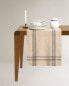 Checked linen table runner