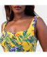 Plus Size Elena Tropical Print A-Line Midi Dress