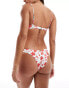 Hollister co-ord floral print high leg bikini bottom in red and white