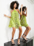 ASOS EDITION paillette fringe sequin halter mini dress in lime green