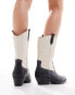 ONLY heeled western boot in black and white contrast