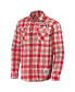 Men's Darius Rucker Collection by Scarlet, Natural Ohio State Buckeyes Plaid Flannel Long Sleeve Button-Up Shirt