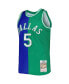 Men's Jason Kidd Blue, Green Dallas Mavericks Hardwood Classics 1994-95 Split Swingman Jersey