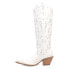 Dingo Rhymin Embroidered Snip Toe Cowboy Womens White Casual Boots DI201-100