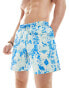 ASOS DESIGN swim shorts in mid length in tropical vintage look print