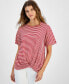 Women's Striped Twist-Hem T-Shirt