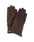 Bruno Magli Diamond Quilted Cashmere-Lined Leather Gloves Women's