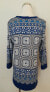 Блузка Charter Club Printed Split Neck Modern Blue