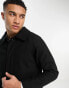 Original Penguin relaxed fit overcoat in black